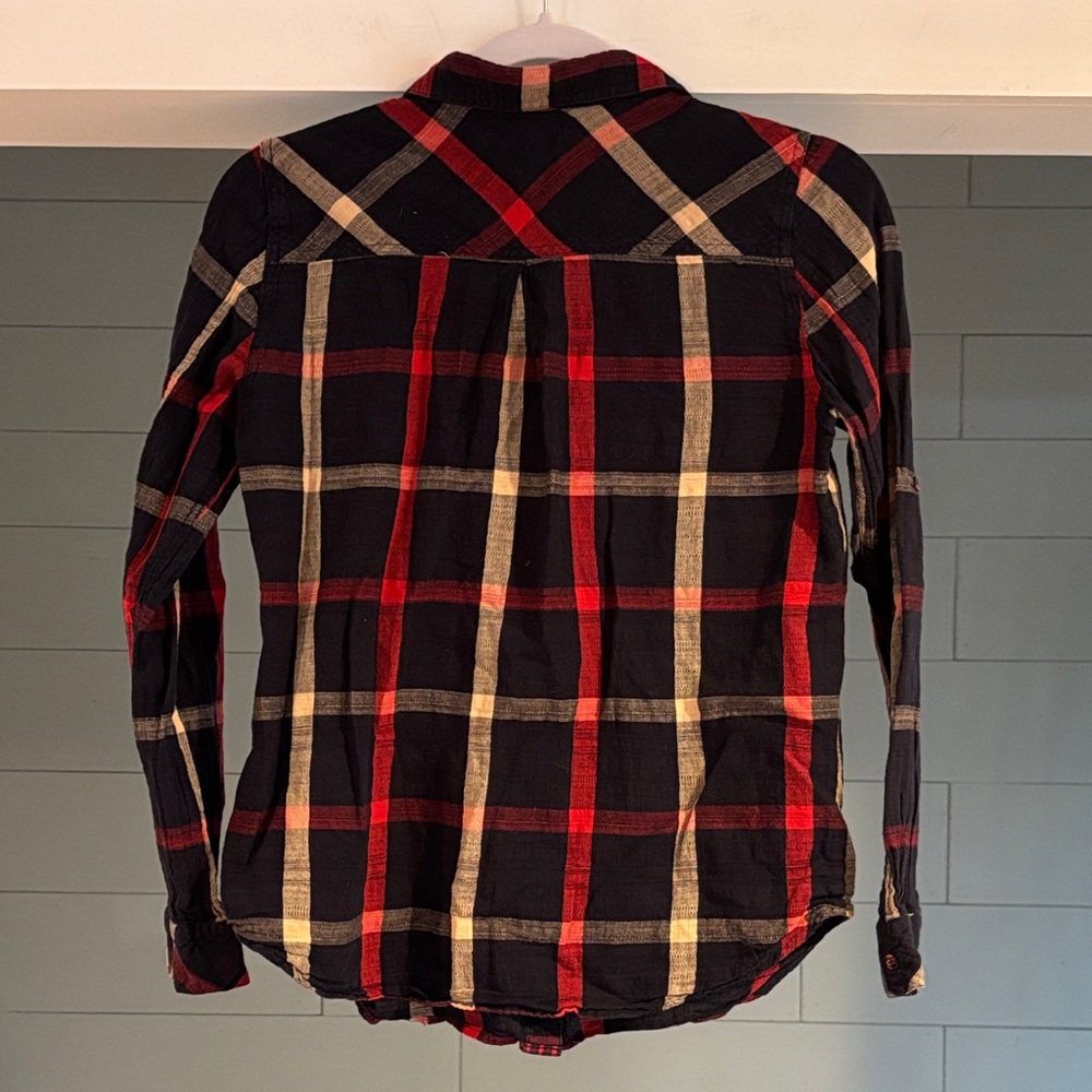 Skies Are Blue‎ Navy and Red Plaid Shirt - Picture 7 of 7